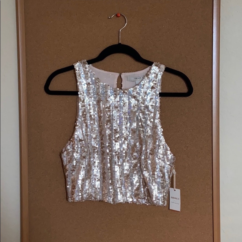 Sequin crop top